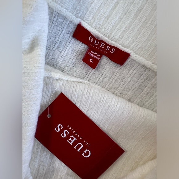 Guess Women's White Off -The Shoulder Pullover Sweater Size‎ XL - Picture 6 of 10